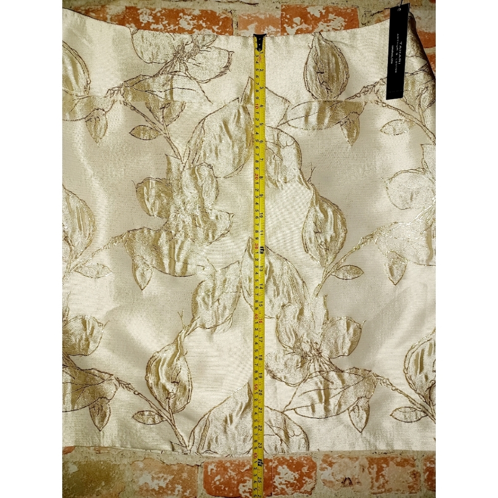 Tahari ASL Gold Natural Flora Jacquard Skirt - Picture 10 of 16
